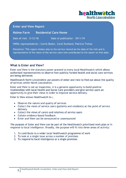 Holme Farm Residential Care Home