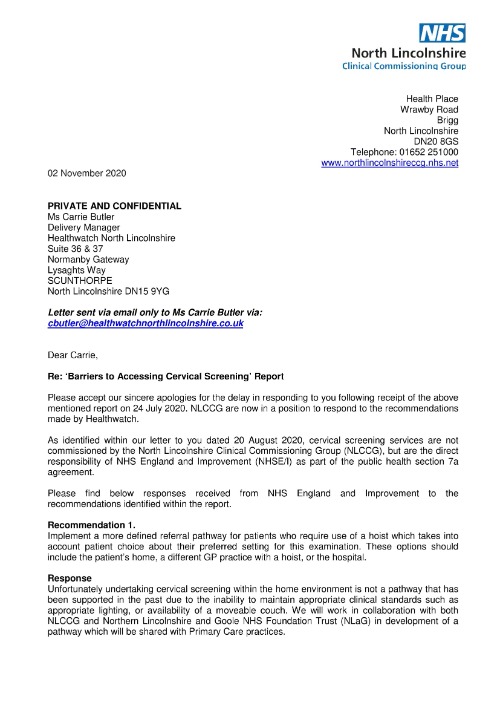 Response to 'Barriers in accessing cervical screening-an investigative report'